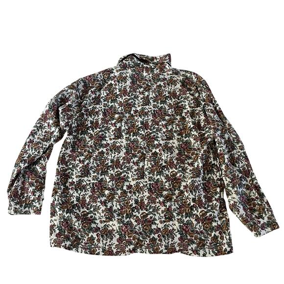 NWT VTG Y2K 2000s Floral Turtleneck Top Plus Sz 22W Cottagecore Prairie Grunge - Picture 5 of 7